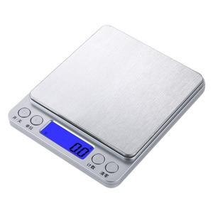 Mini Electronic Scale 3kg Metal Kitchen Baking Jewelry Weighing Scale With Blue Display Portable Digital Scale - Product Image 1