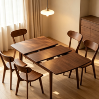 Table à manger pliante de luxe en bois massif, style classique moderne, pour salon, petit appartement, durable et écologique