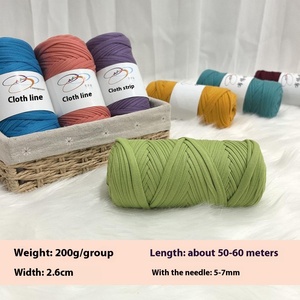 Bán Buôn Cung Cấp 200G 100% Polyester Vải Sợi Tay Dệt Kim T-Shirt Móc Thảm Dép Đi Trong Nhà Túi Lưu Trữ Độ Đàn Hồi Cao - Product Image 3