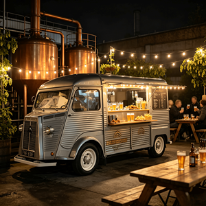 Remolque <span class=keywords><strong>de</strong></span> Comida Eléctrico Retro Personalizado Citroën con <span class=keywords><strong>Asador</strong></span> <span class=keywords><strong>de</strong></span> Cerdo Eléctrico Comercial para Cervecería Artesanal - Product Image 1