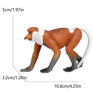 Modèles d'ornements de simulation de faune transfrontalière : Cerf à queue blanche femelle, Tigre blanc, Chameau, Singe à long nez, Loup, Ours à fourche - Product Image 5