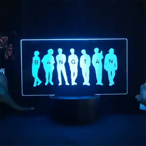 3D LED Nachtlicht BTS Kpop 7 Farbwechsel Acryl Tisch Schreibtisch Lampen Touch Switch Dekoration Geburtstag Weihnachts geschenk