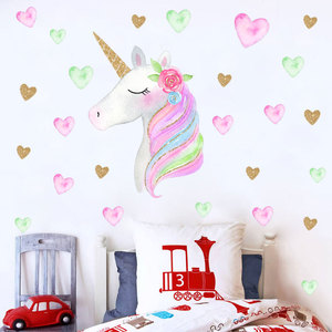 Notizie Colorful Unicorn <span class=keywords><strong>Sfondi</strong></span> Da Sogno <span class=keywords><strong>Cuore</strong></span> Stelle Carta Da Parati Per La Camera Da Letto Della Decorazione Della Casa Autoadesivo Della Parete TV Adesivi Lavagna - Product Image 4