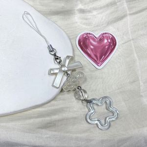 Breloques de téléphone portable Y2K, cordon perlé, pendentifs mignons, porte-monnaie, porte-clés papillon et cœur en cristal - Product Image 4