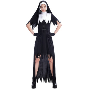 2025 new styles New Style Hot Sale Fancy Halloween Knitted Sexy <strong>Nun</strong> Cosplay <strong>Costume</strong> - Product Image 1