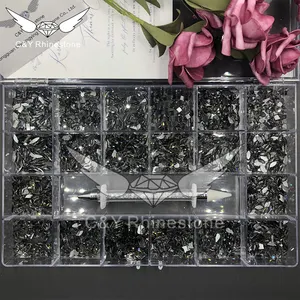 B1 yüksek kaliteli çoklu şekli cam kristal taş dekorasyon tasarım Flatback Nail Art fantezi yapay elmas