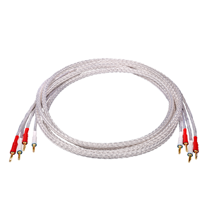 Cable de Altavoz de 8mm2 y 16 Núcleos para Cine en Casa, Bi-wired, Plateado, OFC 4N, con Conectores de Cobre Rojo Chapados en Oro, 8TC - Product Image 4