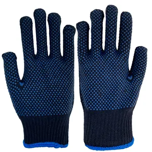 Safety Cotton Gloves ShunBang PVC Dots Blue Cotton Hand Gloves For Construction Work