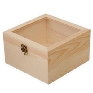 Wooden Storage <b>Box</b> With Glass Lid Rectangular <b>Pine</b> Jewelry <b>Box</b> For Wedding Favors General Packaging - Product Image 5