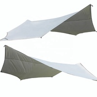 Bâche de camping grande taille en polyester 210T triple couche, imperméable >3000 mm, avec revêtement argenté, protection solaire UV 50+, pour une chambre et un salon