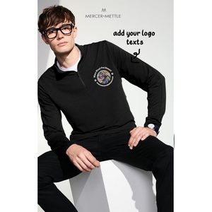Mercer + Mettle personalizado bordado Stretch Quarter Zip pulóver con texto de logotipo adicional para ropa de trabajo - Product Image 3