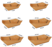Vente en gros de boîte de nourriture à emporter en papier kraft étanche plateau en forme de bateau pour croustilles papier enduit