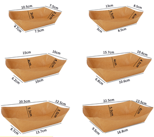 Bán buôn không thấm nước giấy kraft takeout hộp thực phẩm các tông snack gà <span class=keywords><strong>Nugget</strong></span> thuyền hình dạng khay cho khoai tây chiên giấy tráng - Product Image 6