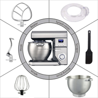 Robot pâtissier multifonction puissant de 8,5 L, mélangeur à œufs, pétrin à pâte, machine à pain, robot culinaire avec écran LCD LED