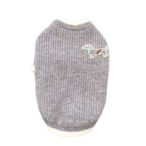 Suéter Tejido para Mascotas Estilo Preppy, Ropa Cálida de Invierno para Perros, Azul Marino y Gris, 2 Colores - Product Image 6