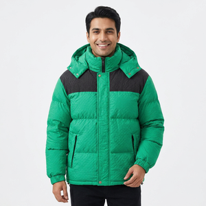 Veste en duvet pour hommes, imperméable, de couleur unie avec fermeture éclair, de haute qualité, fabrication ODM OEM, vente en gros d'hiver - Product Image 1