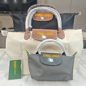 Borsa Tote French Origami Dumpling in Nylon Impermeabile con Manici in Pelle Russa, Leggera, Stile Parigino, per <span class=keywords><strong>Donna</strong></span>, Viaggi, Lavoro, Scuola - Product Image 1