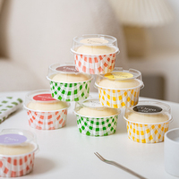 JL-6261 de qualité alimentaire yaourt crème glacée en plastique jetable Mochi emballage coloré petite tasse à emporter boîtes de nourriture bol avec couvercle