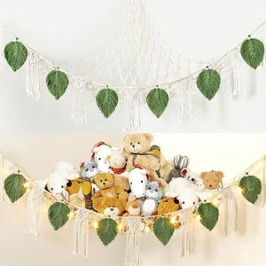 Hamac de rangement mural triangulaire ajustable en macramé style bohème pour poupées en peluche - Vente en gros - Product Image 1