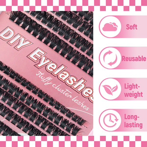 ขนตาปลอมแบบก้านเดี่ยว DIY สำหรับต่อขนตาเอง แบบกึ่งทำมือ คุณภาพโรงงาน ใหม่เอี่ยม นำเข้าจากต่างประเทศ 30-100 ช่อ หนา งอน สไตล์ยุโรปอเมริกา ขนตากาวร้อน - Product Image 4