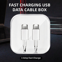 Kabel USB Type-C ke Type-C Putih untuk Pengisian Cepat dan Transfer Data dalam Kotak Kristal untuk Ponsel Android
