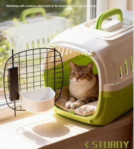 Reistas voor huisdieren, katten en honden, goedgekeurd voor luchtvaartmaatschappijen, grote harde plastic draagbare ruimtecapsulekooi, transporttas voor auto en vliegtuig - Product Image 1