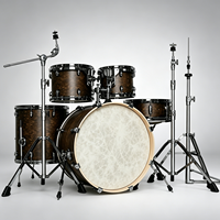 Batterie de percussions métalliques personnalisable en gros, 5 pièces avec 3 cymbales, prix compétitif, réglable