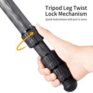 Treppiede K & F <span class=keywords><strong>Concept</strong></span> treppiede in fibra di carbonio con testa a sfera e testa a sfera con colonna centrale multi-angolo - Product Image 5