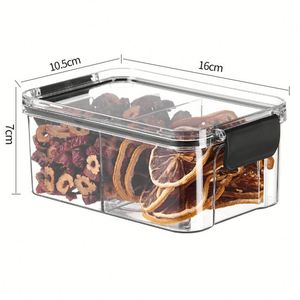 Separated Sealed <b>Jar</b> Food Grade Square Transparent Storage Can with Lid for Tea Grain Dry Food Organization - Product Image 4
