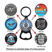 Décapsuleur personnalisé en alliage de zinc, décapsuleur de bouteille de bière en métal, porte-clés noir avec logo 2D/3D, porte-clés décapsuleur avec lettres émaillées
