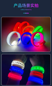Festival concierto personalizado vibrante brillante luz hasta tela luminosa pulseras promocionales personalizadas pulseras Led para eventos - Product Image 6