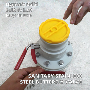 Válvula de Mariposa Sanitaria Manual de Plástico con Extremos Roscados Tri-Clamp para Control de Fluidos, Bebidas, Leche y Gas a Alta Temperatura - Product Image 2