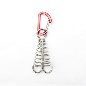 Ganchos de sujeción con resortes para tiendas de campaña, para uso en exteriores, color rojo y azul, gancho fijo de una sola capa - Product Image 1