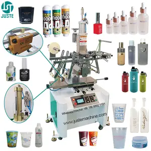 Hete Folie Stempelmachine Grote Items Serienummer Gebogen Oppervlak Hot Stamping Machine Voor Afvalbakken Pvc Profiel Rand Buigen