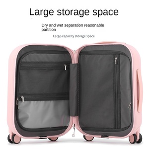<strong>Lightweight</strong> Kids' Travel Front Open Spinner Trolley Case Durable PC Radiator New Small <strong>Suitcase</strong> Password Anti-Theft - Product Image 4