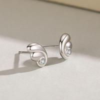 Ailmay100 % Boucles d'oreilles ailes en argent sterling 925 véritable pour femmes, filles, accessoires mignons, bijoux en zircon clair.