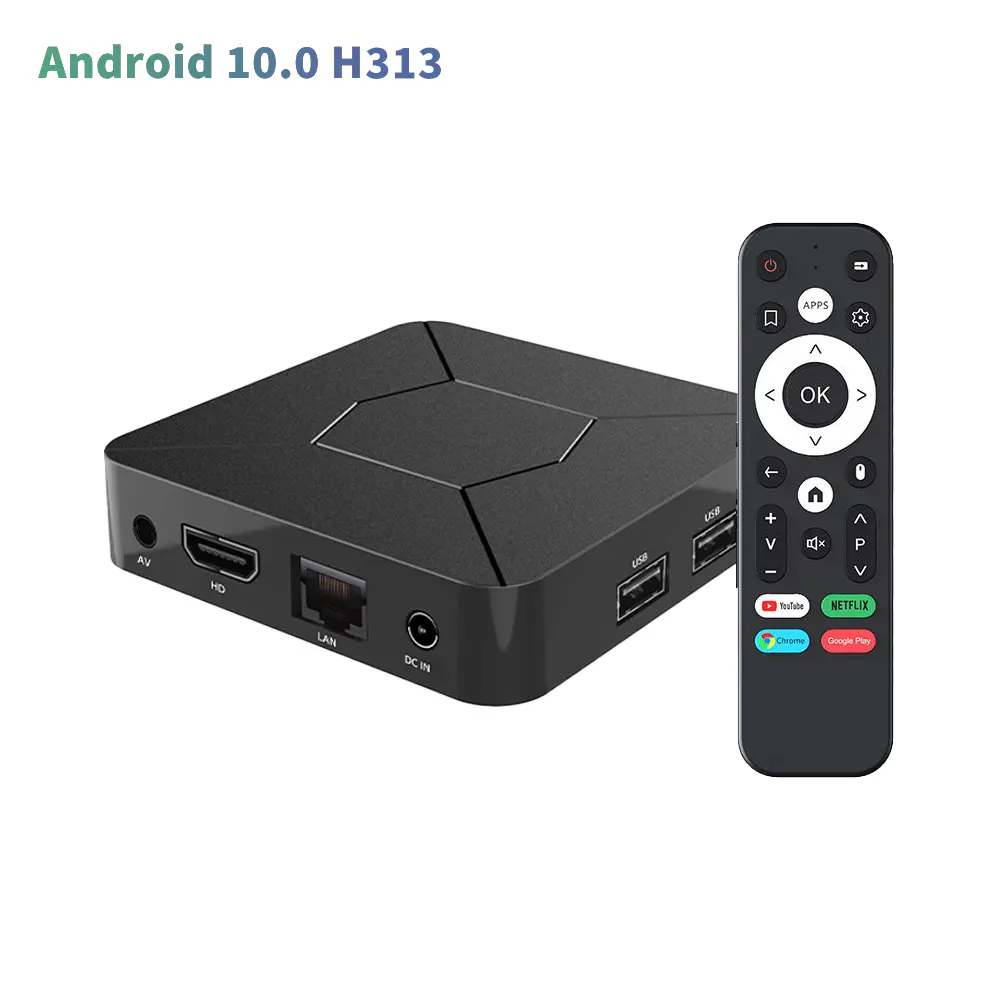 Fabrika promosyon: H313 set-top box Android 10 sistemi çift WIFI HD 4K ağ oyuncularını destekler