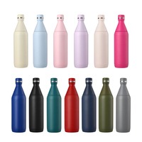 Thermos en acier inoxydable, forme cola, 20 oz (600 ml), à double paroi isolée sous vide, goulot étroit et large, anti-fuite, pour le yoga