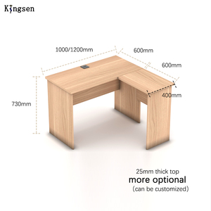 Escritorio de oficina en casa moderno y duradero en forma de L <span class=keywords><strong>con</strong></span> función extensible, mesa de estudio que ahorra espacio para el trabajo y el panel de estudio, estilo de madera - Product Image 4