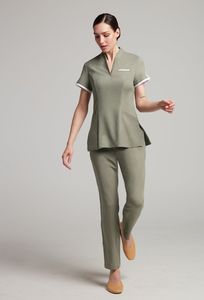 Benutzer definierte Spa Sauna Frauen Arbeits kleidung Fußbad <span class=keywords><strong>Massage</strong></span> Techniker Uniformen Weibliche Kosmetikerinnen Beauty Salon <span class=keywords><strong>Uniform</strong></span> Tops - Product Image 5
