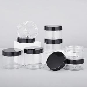 Tarro de plástico transparente para mascotas, lata de almacenamiento de comida de 16oz con tapa blanca y negra para té, miel, dulces, embalaje de galletas pequeñas - Product Image 5