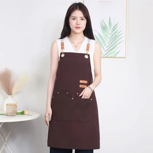 Tablier imperméable en toile à dos croisé pour hommes et femmes, uniforme de cuisine pour <span class=keywords><strong>chef</strong></span>, barbecue, restaurant, travail - Product Image 6