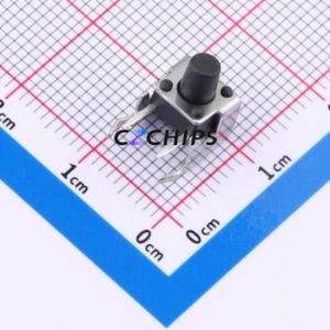 TS013-CBW0EH7.5 Tactile Switch Through hole-4P,7.5x7mm Switch Single Pole Single Throw Round Button 1.8N Right Angle Insert - Product Image 1