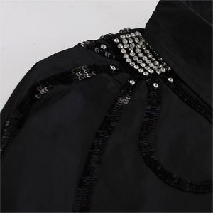 Camicie da donna autunno tinta unita <span class=keywords><strong>con</strong></span> perline Casual camicette larghe donna Top di strada <span class=keywords><strong>con</strong></span> ricami di <span class=keywords><strong>paillettes</strong></span> - Product Image 3