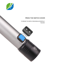 YUANKE Senter Mini LED 3W, Senter Logam Campuran Aluminium Isi Ulang USB Cahaya Kuat Putih Keren