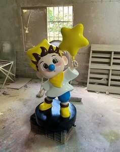 Sculpture de mascotte animale en FRP OEM, faite à la main, résistante aux intempéries, statue de taureau géant de dessin animé pour les espaces publics, les magasins de détail et les expositions - Product Image 3