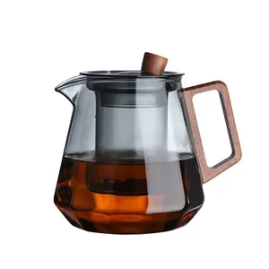 750毫升500毫升茶具摩洛哥高硼硅茶壶玻璃与玻璃浸泡器定制茶壶玻璃