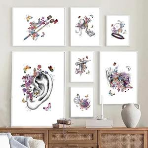 Art mural anatomique de l'oreille interne de la cochlée Peinture sur toile Art Déco Style Nordic Poster Prints for Medical Clinic Decor - Product Image 3