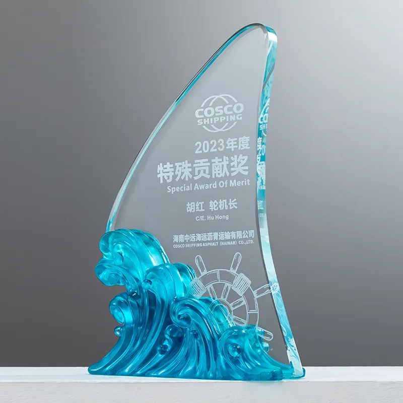 Desain baru populer kaca kristal Resin Academy piala penghargaan untuk Souvenir