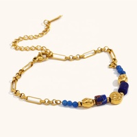 Chaîne en acier inoxydable faite à la main Dingran avec perles en pierre naturelle Bracelets de haute qualité pour dames Style tendance